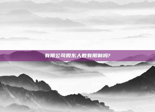 有限公司股東人數有限制嗎?